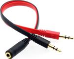 3.5 Mm Dişi Aux 2 Mikrofon Kulaklık Girişli Aux Splitter Kablo