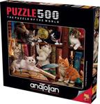 3618 Anatolian Kediler Ve Kitaplar / 500 Parça Puzzle