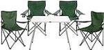 4 lü Katlanır Çantalı Plaj Piknik Kamp Sandalye+60x80 Masa Set
