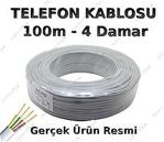 4 lü Yassı Köken Telefon Kablosu 4 Yollu Canlı 100 Metre Kablo