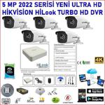 5 Kameralı Hikvision Hilook Dvr 5 Mp Hd Güvenlik Kamera Sistemi