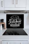 50X60 Cm My Kitchen Desenli Cam Ocak Arkası Koruyucusu