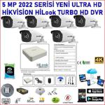 6 Kameralı Hikvision Hilook Dvr 5 Mp Hd Güvenlik Kamera Sistemi