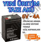 6 Volt 4 Amper Kuru Bakimsiz Akü Taze Yeni̇ Üreti̇m Akü