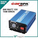 600 Watt 12 Volt Tam Si̇nüs İnverter Usb'Li̇ Carspa