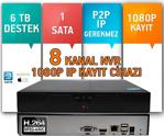 8 Kanal Nvr Kamera Kayıt Cihazı Nvsip Yazılım Sabit İp Gerekmez