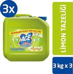 Ace Ultra Yoğun Kıvamlı Çamaşır Suyu Limon Tazeliği 3Kg X3