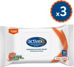 Activex Aktif Antibakteriyel 56 Yaprak 3'lü Paket Islak Mendil