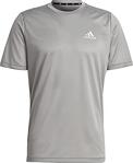 Adidas Erkek D2M Plain T-Shirt Kısa Kollu Tişört, Mgh Solid Grey/White, S