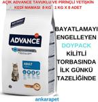 Advance Tavuklu Yetişkin Kedi Maması 8 Kg AÇIK SKT:28.11.2020