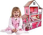 Ahşap Oyuncak Ev Parmak Boyası Ve Yapıştırıcı Hediye Lol Bebek Ve Barbie Uyumlu
