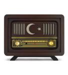 Ahşap Retro Nostaljik Radyo Ay Yıldız Model