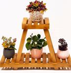 Ahşapevi̇m Ahşap Çok Amaçlı Dekoratif Ahşap Raflı Çiçek Saksı Rafı Standı Model14