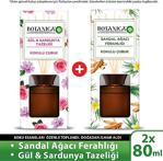 Air Wick Botanica 2'Li Sandal Ağacı Ferahlığı Ve Gül&Sardunya Tazeliği Çubuklu Oda Kokusu 2X80 Ml