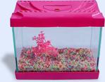 Akvaryum Mini Aksesuarlı 20 Cm 4 Litre Pembe