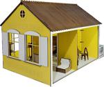 Alfagama Ahşap Barbie Çocuk Oyun Evi 17 Parça Eşyalı Sarı-Ceviz