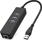 Alfais 4263 Usb 3.0 To Ethernet Gigabit Rj45 3 Port Hub Çoklayıcı Adaptör