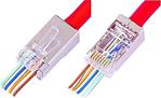 Alfais 4388 Yeni Nesil Delikli Metal Rj45 Jack İnternet Cat Kablo Ucu, 10 Adet