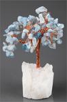 Alibaba Doğaltaş Kristal Kuvars Akuamarin Doğal Taş Tel Sarmalı Tasarım Ağaç