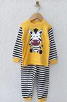 Ali̇ss Unisex Bebek Sarı Zebra Desenli Pijama Takımı