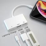 Ally İphone-Lightning Hdmi Dijital Av Adaptör+ Otg Usb Hub Beyaz