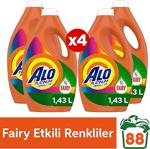 Alo Platinum Fairy Etkili Renkliler 1.43 Lt 22 Yıkama 4'Lü Sıvı Çamaşır Deterjanı