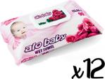 Alobaby Alo Baby Islak Havlu 90 Lı Gül 12 Paket