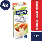 Alpro 1 Lt 4'Lü Paket Şekersiz Badem Sütü