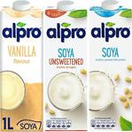 Alpro Şekersiz Soya 1 Lt, Orjinal Soya 1 Lt, Vanilya Soya 1 Lt 3'Lü