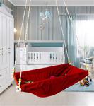 Altev Kırmızı Ahşap Yaylı Zıpzıp Hamak Beşik Hoppala Tavana Asılan Bebek Yatağı Iskota Halatlı Salıncak