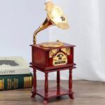 Alya Dekor Nostaljik Sehpalı Ahşap Görünümlü Gramafon Müzik Kutusu