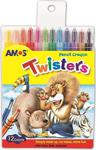 Amos Silky Twisters Üçü Bir Arada Jel Tipi Mum Boya 12 Renk