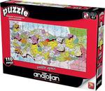 Anatolian Türkiye Haritası İller 110 Parça Puzzle