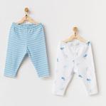 Andywawa Unisex Bebek Mavi Pantolon 2 Pcs Pant Cute Whale