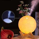 Angeleye Ultrasonik Ay Model Hava Nemlendirici Su Hazneli Gece Lambası Dekoratif Bebek Odası