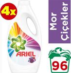 Ariel Mor Çiçekler 1,56 lt 24 Yıkama 4'lü Paket Renkliler için Sıvı Deterjan