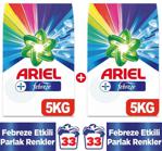 Ariel Plus Toz Çamaşır Deterjanı Febreze Etkili Parlak Renkler 5 kg + 5 kg