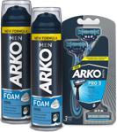 Arko Men Cool 2 X 200Ml Tıraş Köpüğü Ve Arko Men T3 3'Lü Tıraş Bıçağı