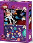 Art Kids 35+60 Parça 2'Li Çocuk Puzzle - Uzay