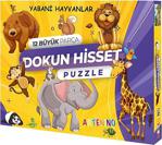 Artenino Yabani Hayvanları - 12 Büyük Parça Dokun Hisset Puzzle - İnce Kapak