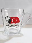 Atatürk & Bayrak Baskılı Paşabahçe Glass4You Kulplu Bardak