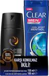 Axe Dark Temptation 150 ml + Clear Men Menthol Şampuan 180 ml Deo Sprey