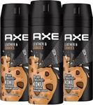 Axe Deodorant 3 X 150Ml Leather & Cookies