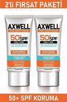 Axwell Spf 50+ 2 Li Fırsat Seti Leke Karşıtı Nemlendirici Yüksek Koruma Güneş Kremi 50 Ml