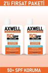 Axwell Spf 50+ 2Li Fırsat Seti Leke Karşıtı Nemlendirici Yüksek Koruma Güneş Kremi 100Ml