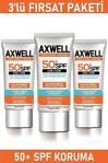 Axwell Sun Care Cream Spf 50+ Leke Karşıtı Güneş Koruyucu Krem 50 Ml 3 Adet