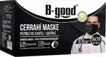 B-Good 3 Katlı Lastikli Burun Telli 5X10'Lu 50'Li Siyah Cerrahi Maske