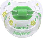 Baby Time Silikon Damaklı Şeffaf Gövdeli Desenli 6-18 Ay Emzik