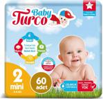 Baby Turco 2 Numara Mini Jumbo Paket 60'lı Bebek Bezi