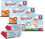 Baby Turco 4+ Numara Maxi Plus 38'li 3 Paket Bebek Bezi